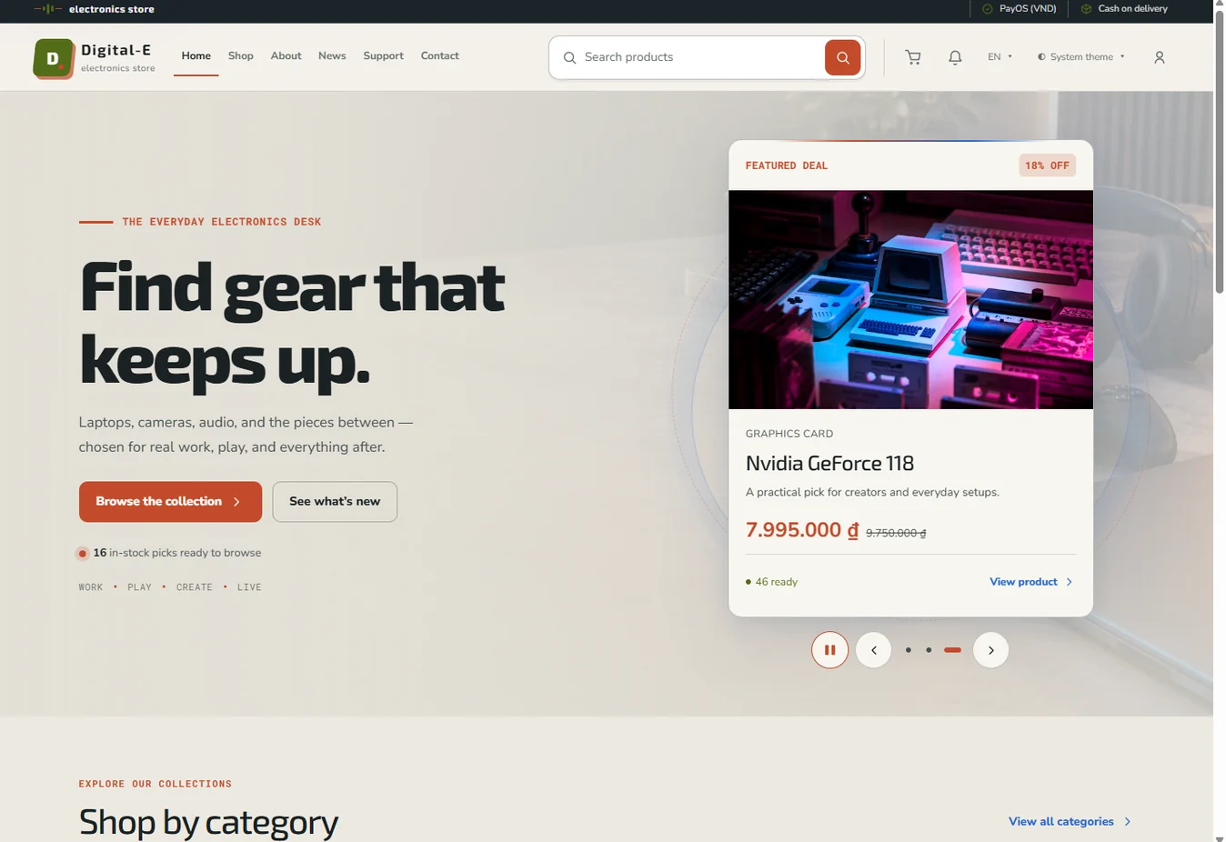 Digital E production storefront